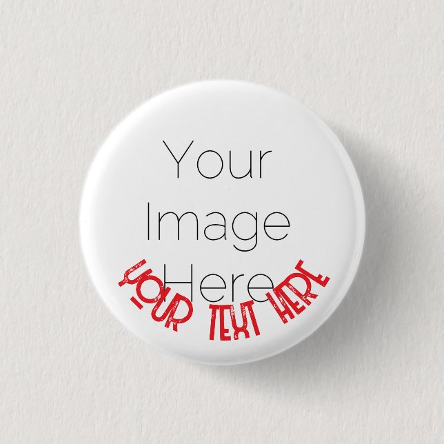Custom Photo Button Pin – Personalized text Badge (Front)