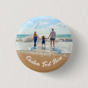 Custom Photo Button with Text Design Your Own