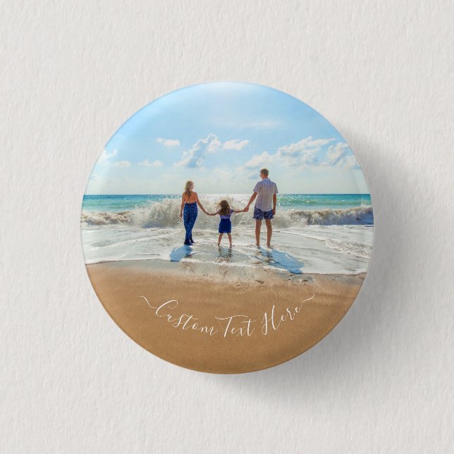 Custom Photo Button Your Photos and Text (Front)