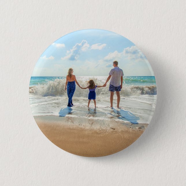 Custom Photo Button Your Photos Design Gift (Front)