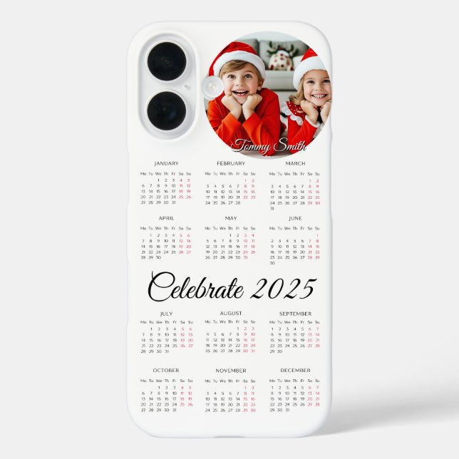 Custom Photo Calendar 2025 Case-Mate iPhone Case (Back)