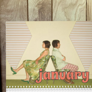 Custom Photo Calendar with Retro Style Lettering