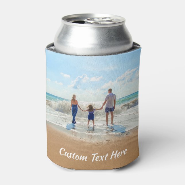 Custom Photo Can Cooler with Your Photos and Text (Can Front)