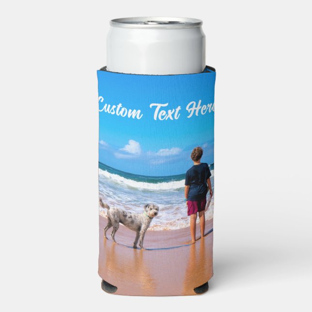 Custom Photo Can Cooler with Your Photos and Text (Seltzer Front)