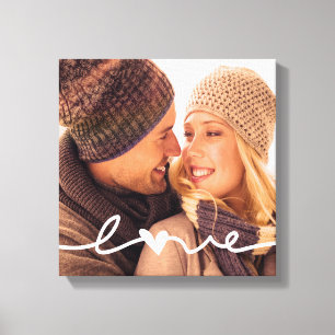 Custom Photo Canvas   Hand Drawn Love Overlay Print