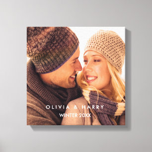 Custom Photo Canvas - White Text Overlay