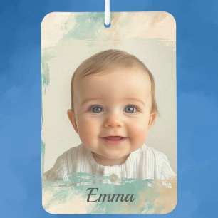 Custom Photo Car Air Freshener – Watercolor Design