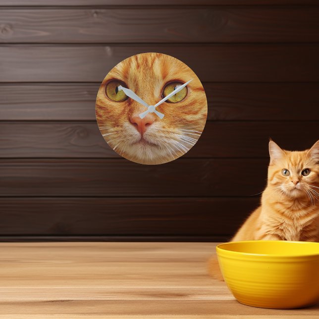 Custom Photo Cat Dog Pet Family Personalized Round Clock (Creator Uploaded)
