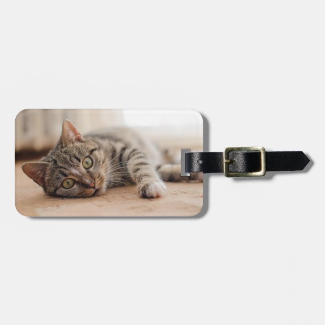 Custom Photo Cat Luggage Tag (Front Horizontal)