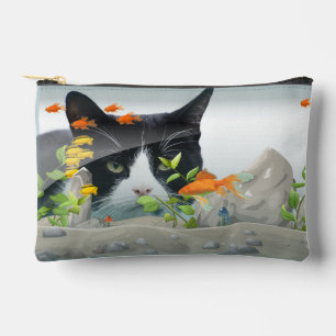 Custom Photo Cat Peering in Fish Tank Accessory Pouch