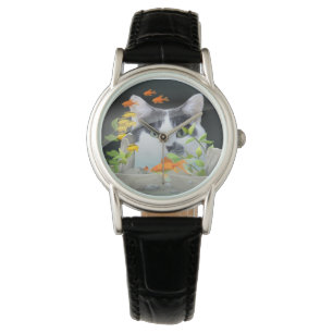 Custom Photo Cat Peering in Fish Tank Watch