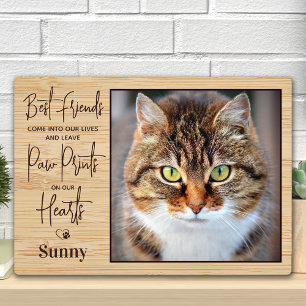 Custom Photo Cat Pet Memorial Personalised Rustic Plaque