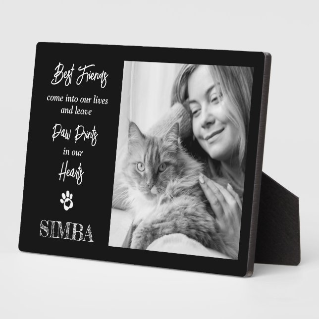 Custom Photo Cat Pet Memorial Plaque (Side)