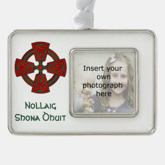 Custom Photo Celtic Cross Irish Christmas Ornament