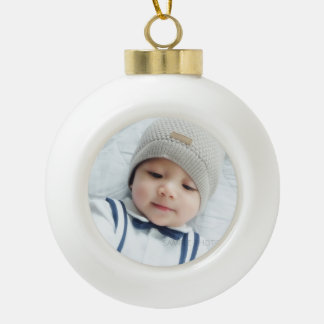 Custom Photo Ceramic Ball Christmas Ornament