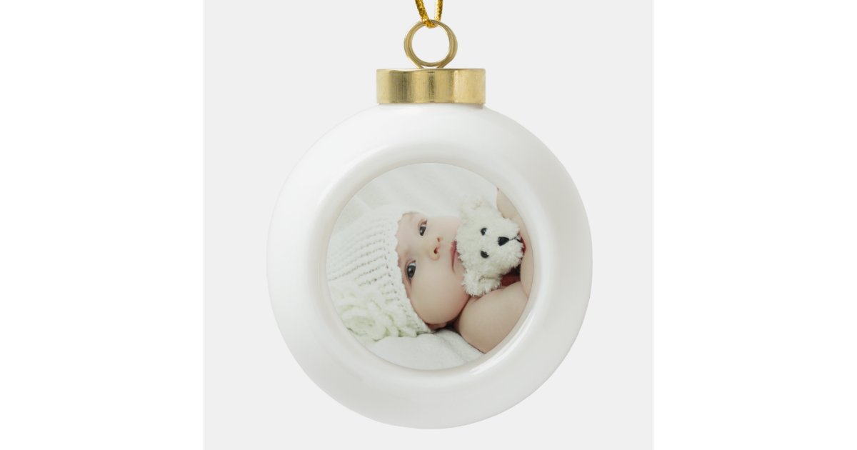 Custom Photo Ceramic Ball Christmas Ornament Zazzle