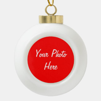 Custom Photo Ceramic Ball Christmas Ornament
