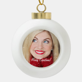 Custom Photo Ceramic Ball Christmas Ornament