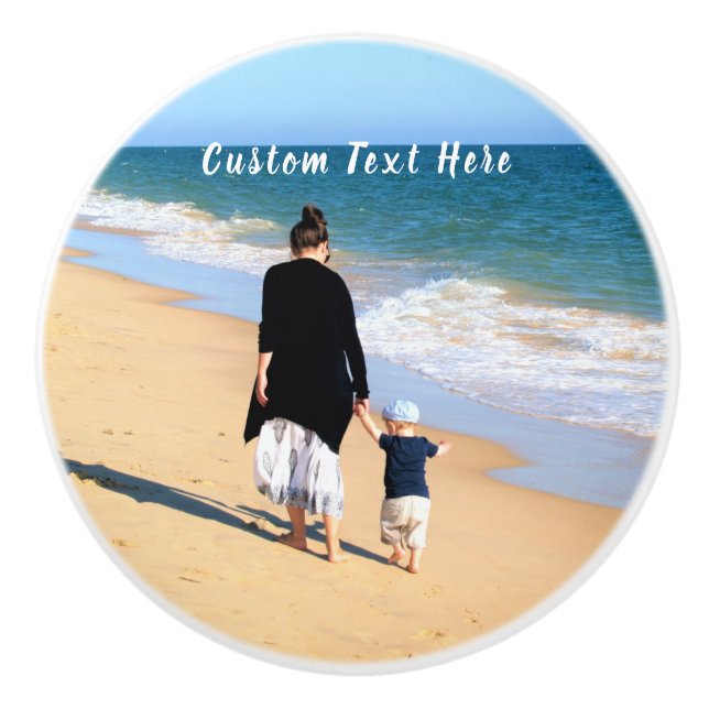 Custom Photo Ceramic Knob Your Photos and Text (Front)