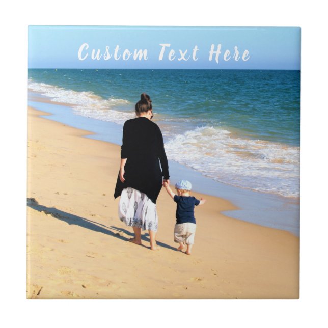 Custom Photo Ceramic Tile Your Photos and Text (Front)