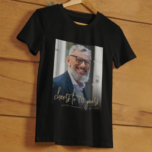 Custom Photo Cheers 70th Birthday Party T-Shirt
