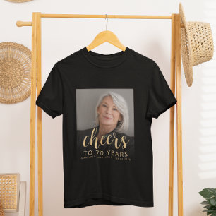 Custom Photo Cheers 70th Birthday Party T-Shirt