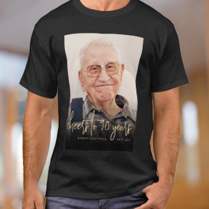 Custom Photo Cheers 90th Birthday Party T-Shirt