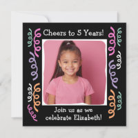 Custom Photo Cheers to 5 Years Birthday Streamers