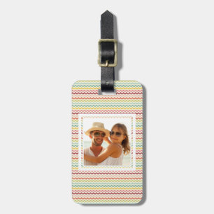 Custom Photo Chevron Pattern 4 Luggage Tag