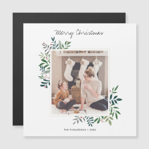 Custom Photo Christmas Card Magnet Template