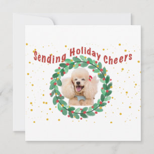 Custom Photo Christmas Card with  Wreath