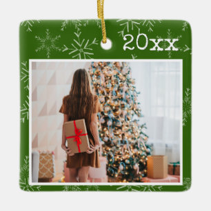 Custom Photo Christmas Ceramic Ornament