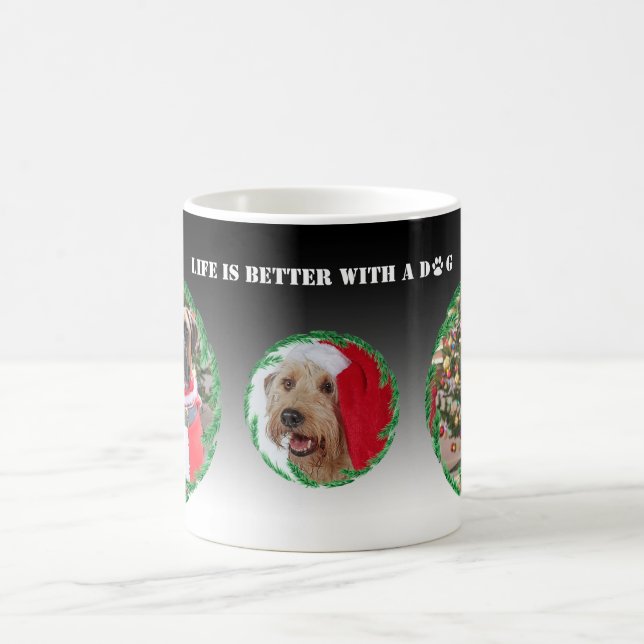 Custom Photo Christmas Dog Coffee Mug (Center)