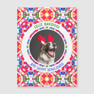 Custom Photo Christmas Dog Mum Dad Colourful Cards
