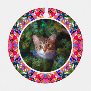 Custom Photo Christmas Dopamine Decor Colourful Metal Tree Decoration