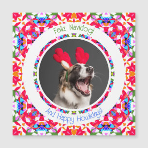 Custom Photo Christmas Dopamine Decor Dog Magnet