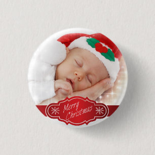 Custom Photo Christmas Gift - 3 Cm Round Badge