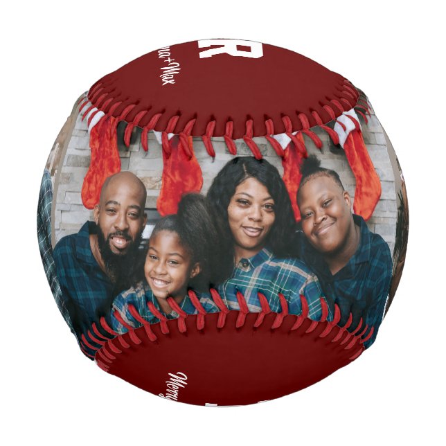Custom Photo Christmas Gift Baseball (Front)