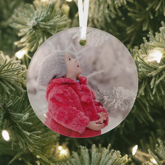 Custom Photo Christmas Gift | Glass Tree Decoration (Insitu)