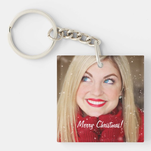 Custom Photo Christmas Gift - Key Ring (Front)