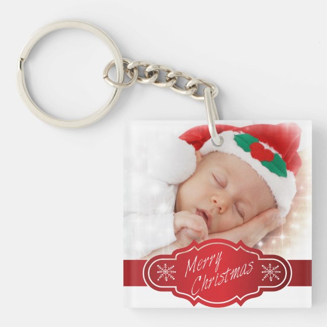 Custom Photo Christmas Gift - Key Ring (Front)