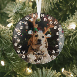 Custom photo christmas  glass tree decoration
