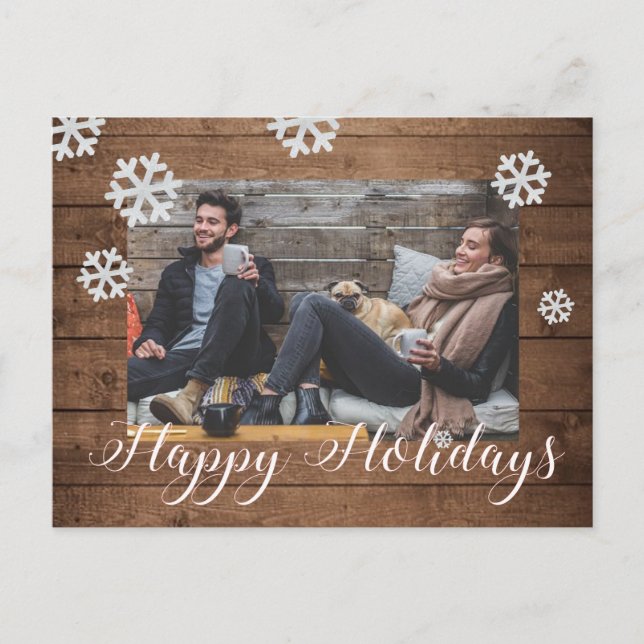 Custom Photo Christmas Holiday Postcard (Front)