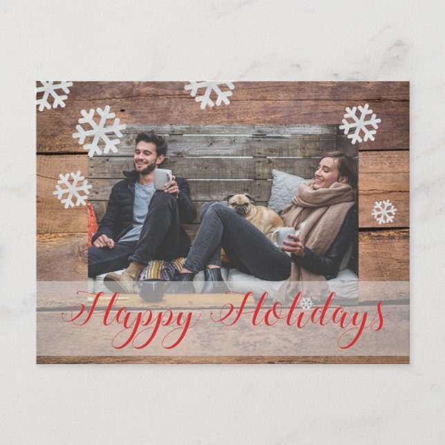 Custom Photo Christmas Holiday Postcard (Front)