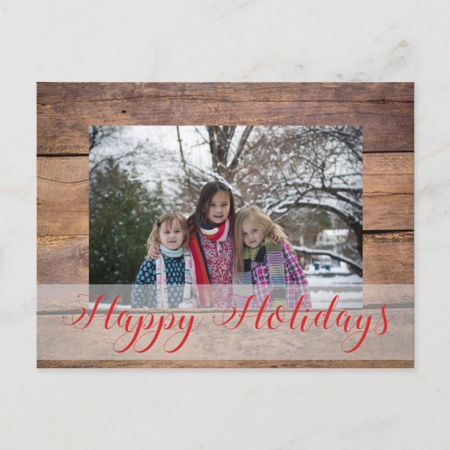 Custom Photo Christmas Holiday Postcard (Front)