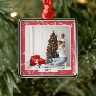 Custom Photo Christmas Metal Tree Decoration