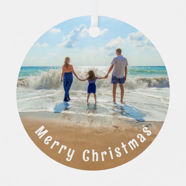 Custom Photo Christmas Ornament Your Family Gift (Front)
