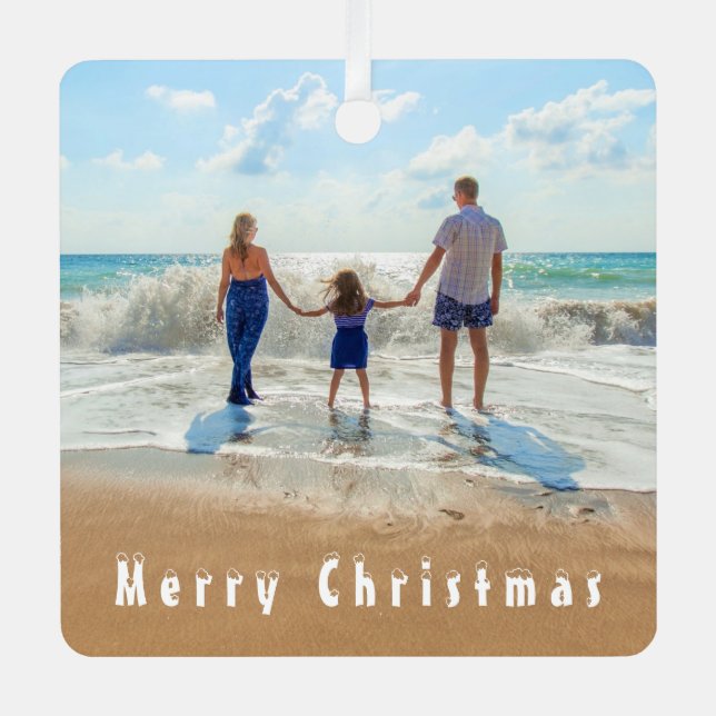 Custom Photo Christmas Ornament Your Family Photos (Front)