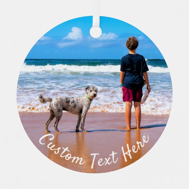 Custom Photo Christmas Ornament Your Pets Photos (Front)