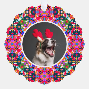 Custom Photo Christmas Pet Dog Cat Memorial  Tree Decoration Card